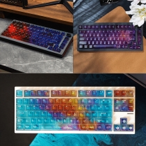8 Items 104+15 Fog Transparent PC Pad Printing ai3D Keycaps Set Cherry Profile for Mechanical Keyboard Starry Night